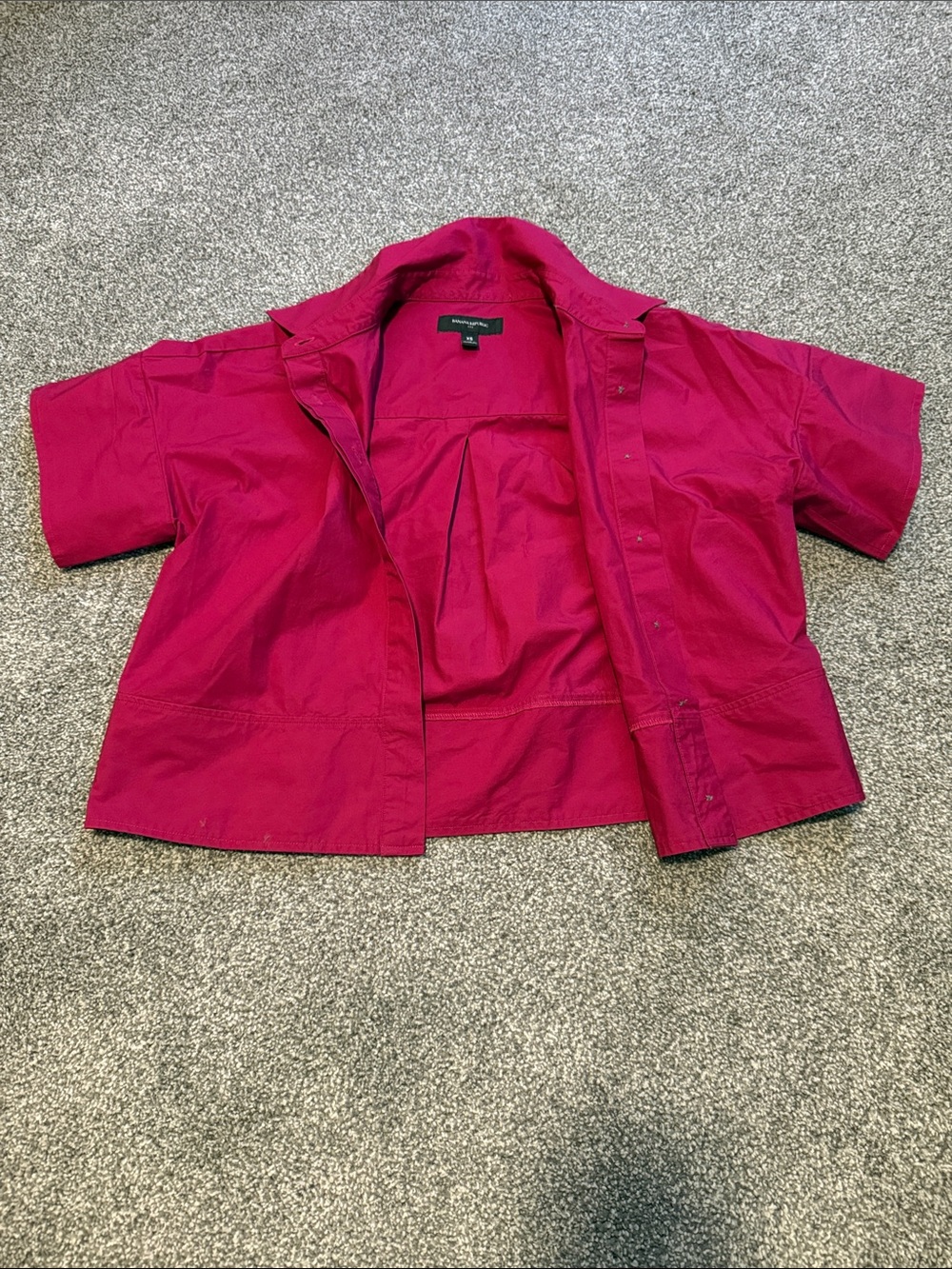 Banana Republic Women's Short Sleeve Button-Down Shirt - Fuchsia